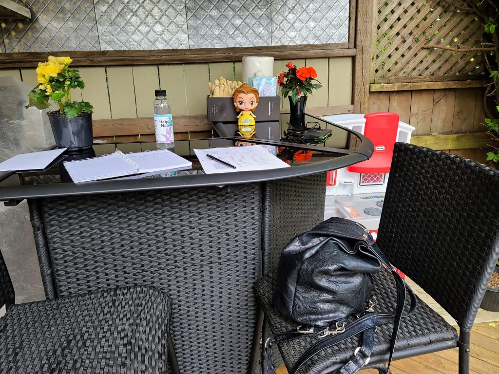The outside table